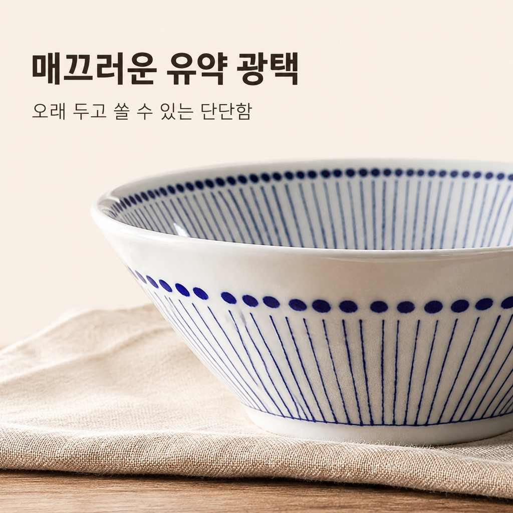 심플한 세라믹 국수 접시