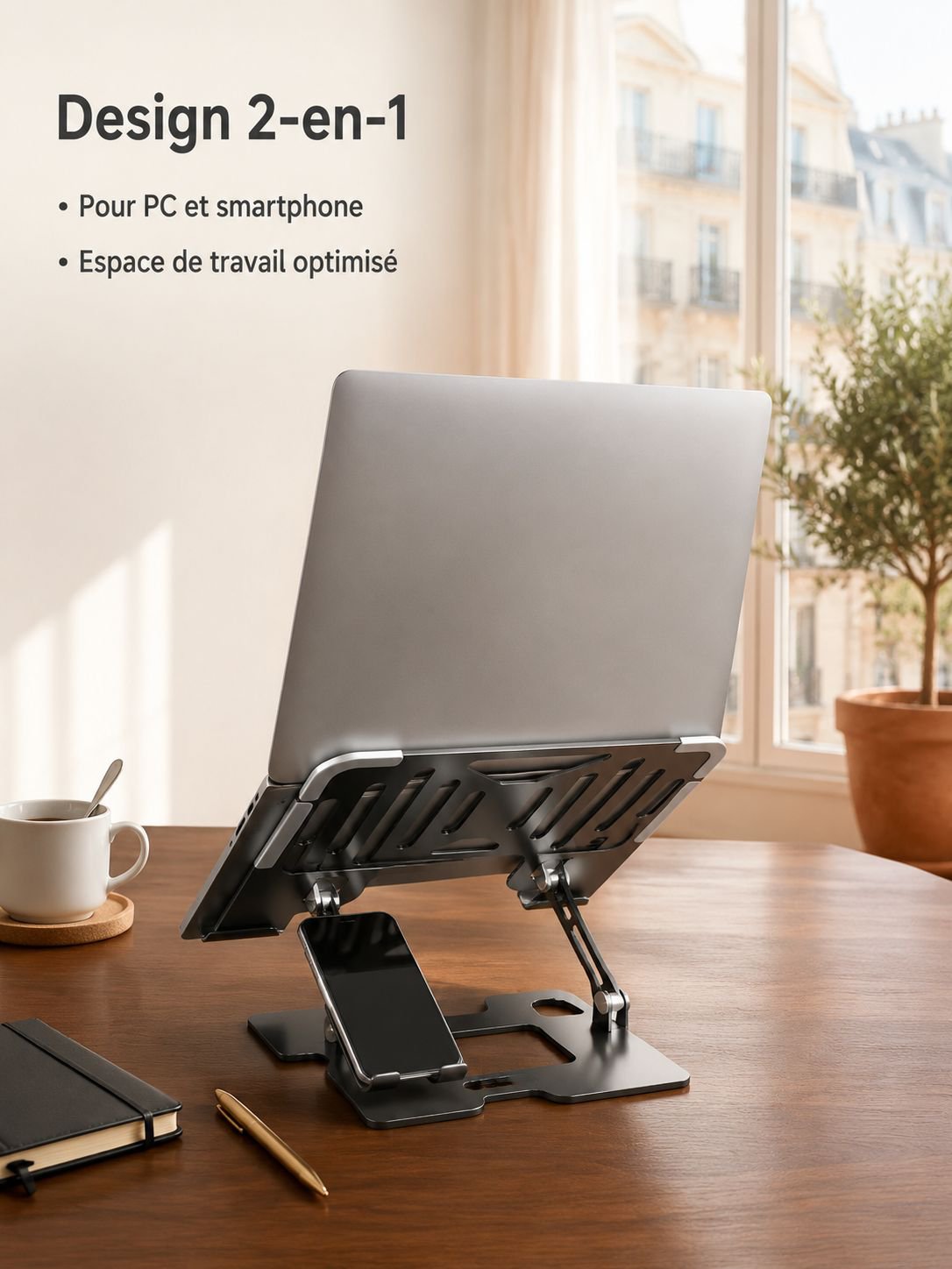 Support de refroidissement universel avec ventilateur pour ordinateur portable et téléphone