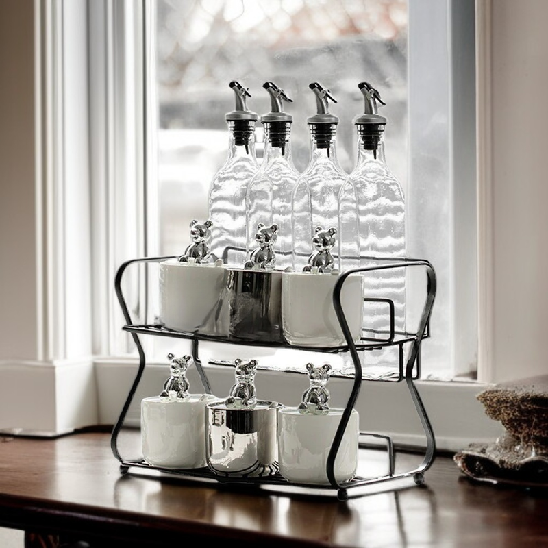 Set de recipientes para especias con caja de almacenamiento