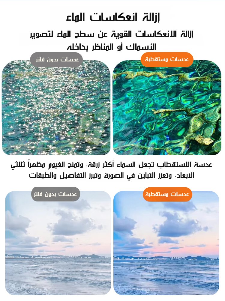 عدسة استقطابية مغناطيسية مع فلتر نجوم لامع