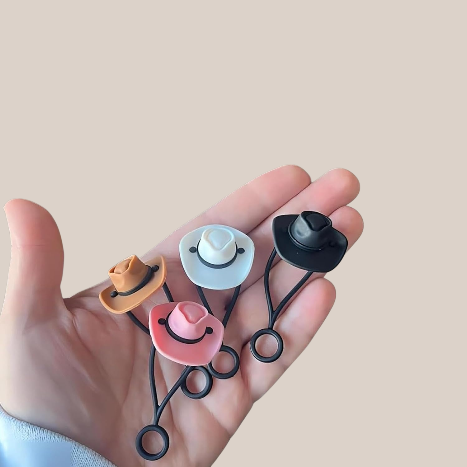 4 Pack Cowboy Hat Straw Covers with Dust Plugs