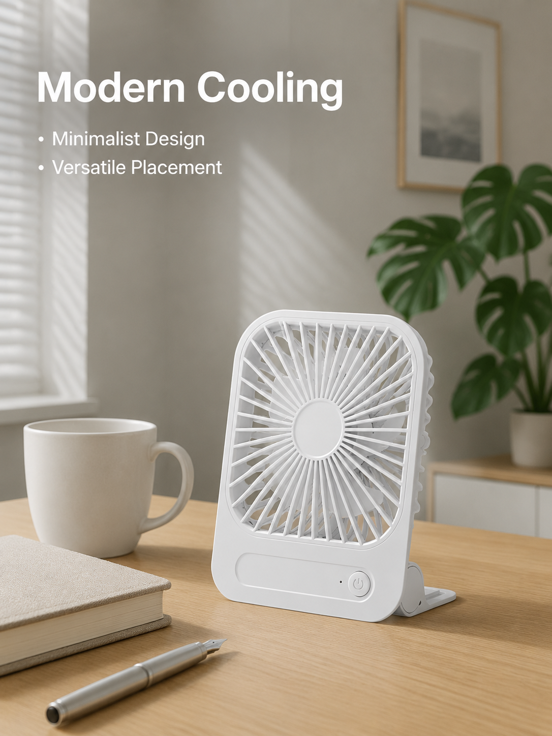 Ultra-Quiet Portable Magnetic Wall Fan, Suitable for Desktop, Dormitory, Kitchen