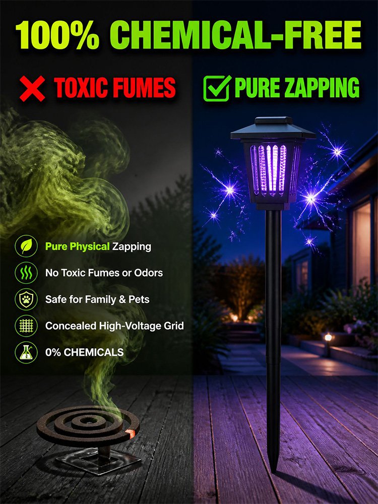 Solar-powered mosquito killer lawn lamp