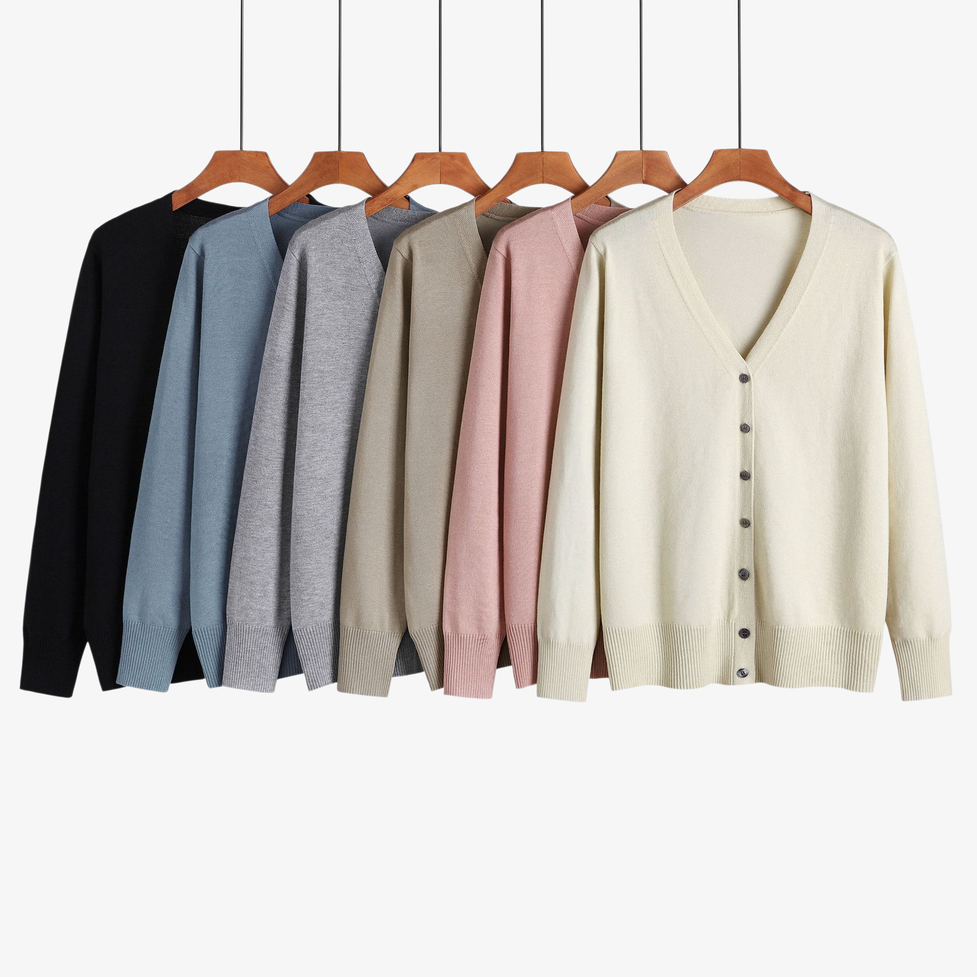 長袖ニットカーディガン、無地、シンプルでエレガント、レディースセーターの上に重ね着するのに最適です。