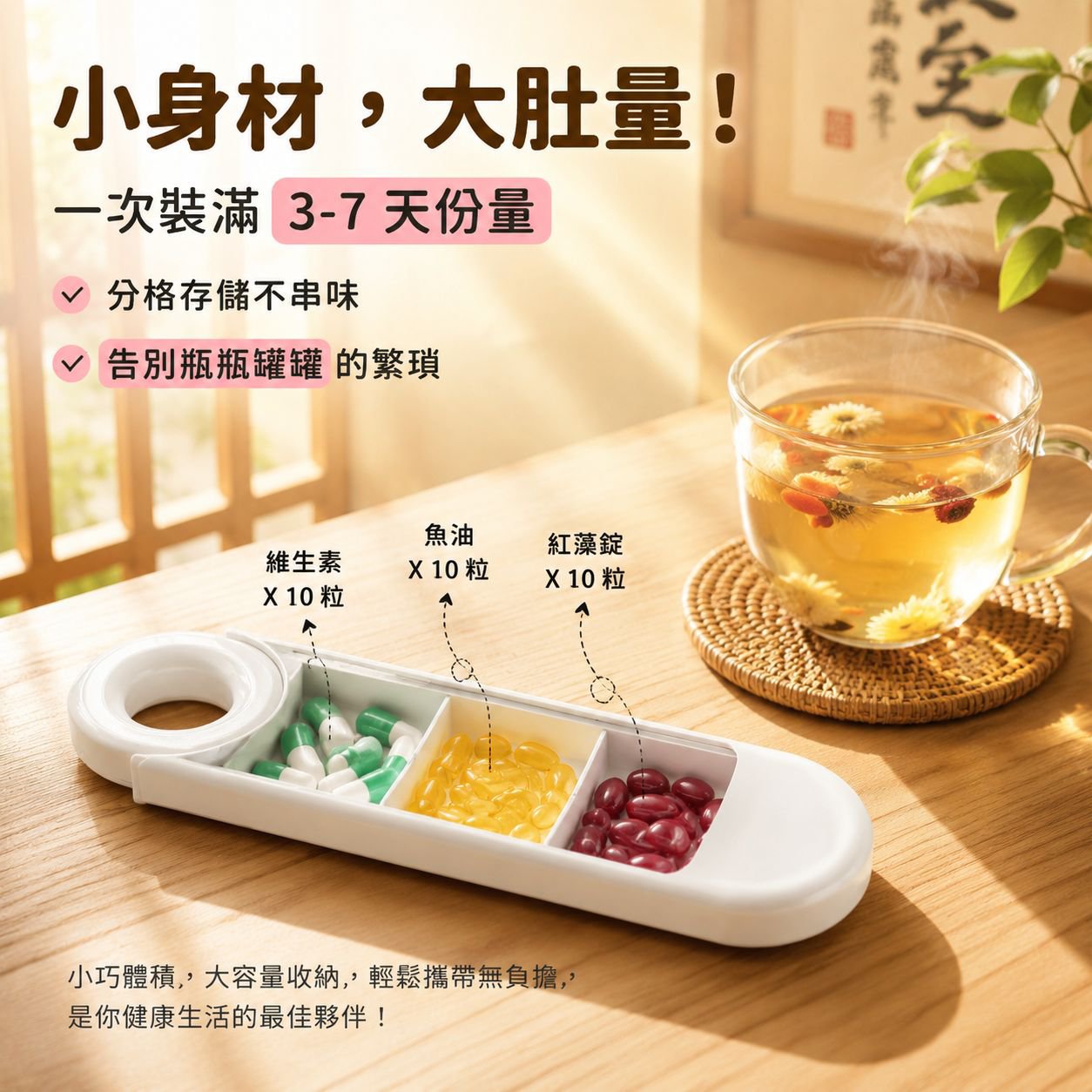 迷你便攜分裝藥盒旅行藥箱多功能收納