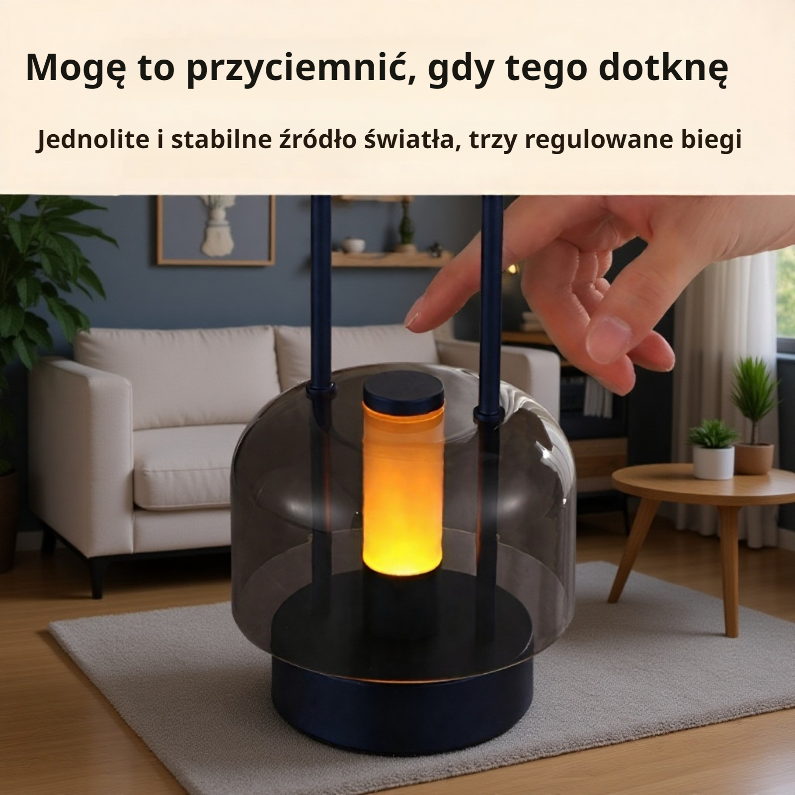 Przenośna nocna lampka dotykowa w stylu nordyckim, trzy kolory, płynne ściemnianie