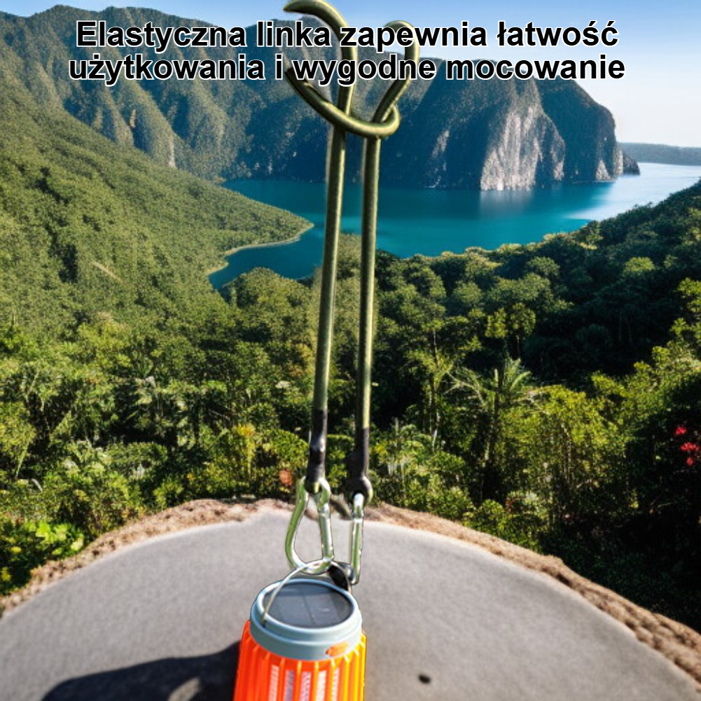 Karabińczyk zewnętrzny z elastyczną linką 8 mm