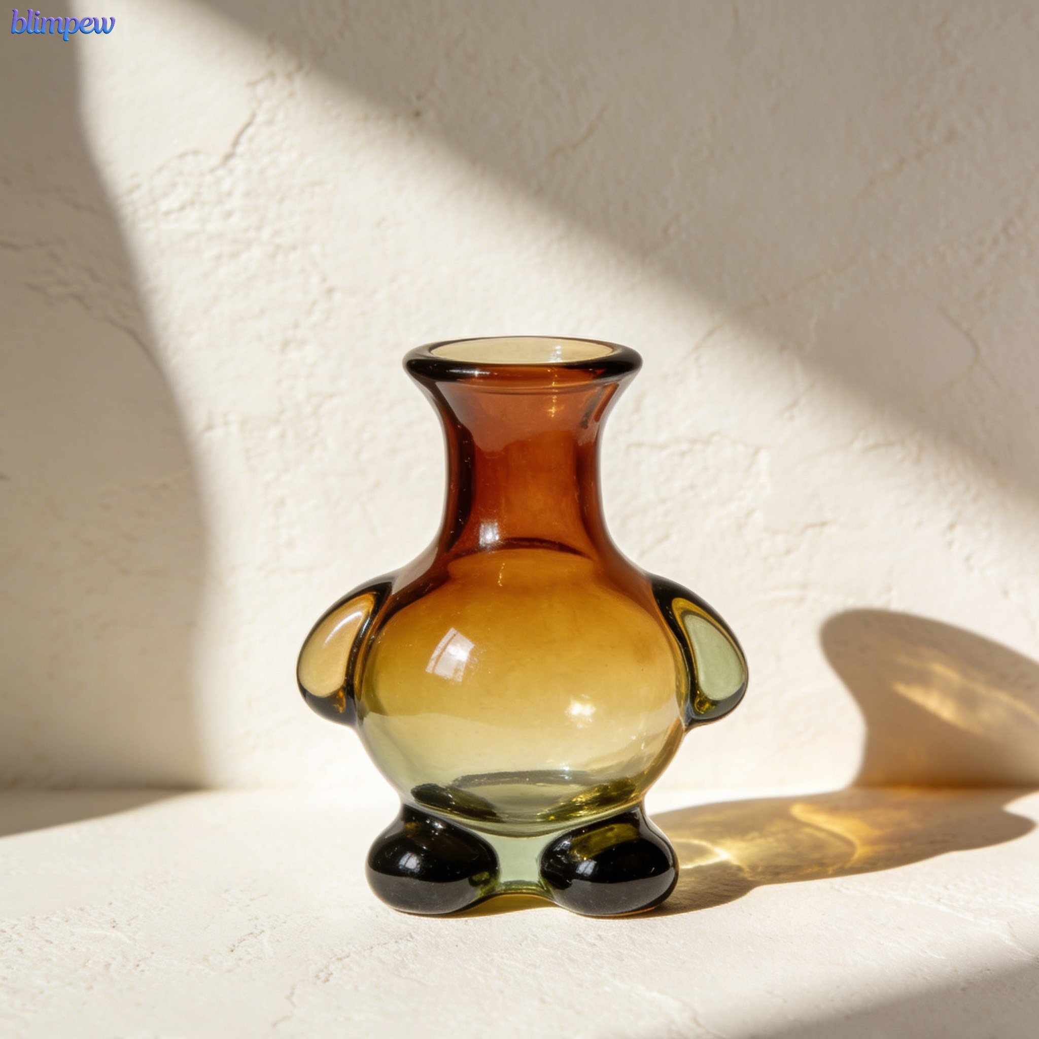 Irregularly shaped glass vases (3 pieces)