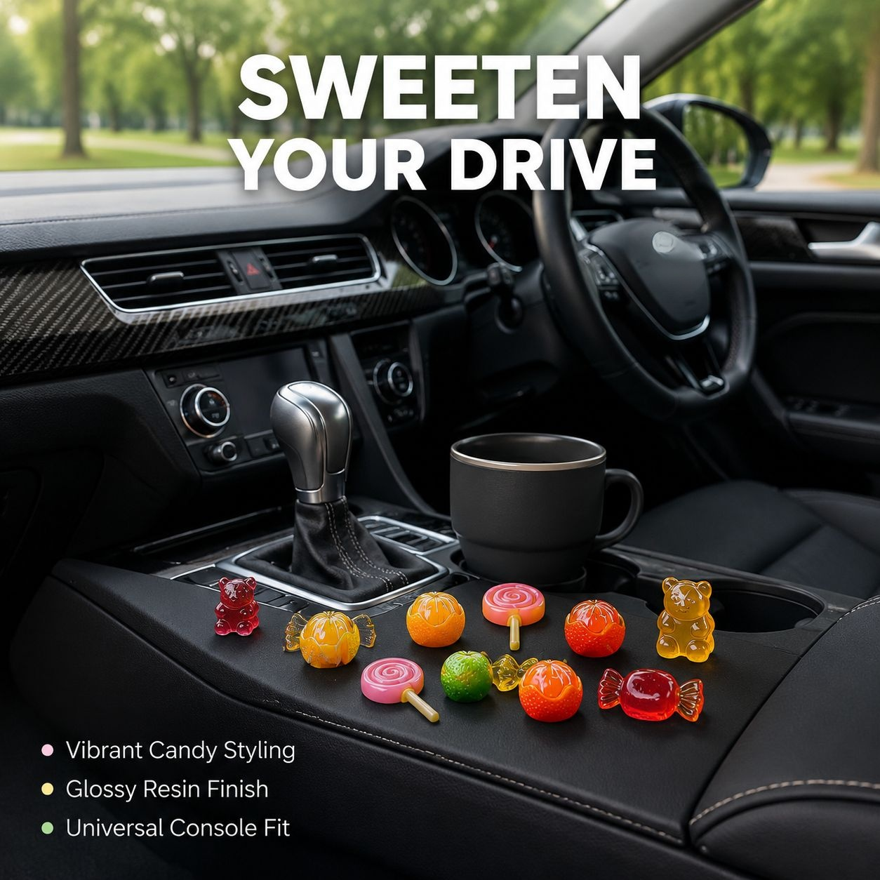 Center Console Candy Style Car Interior Decoration