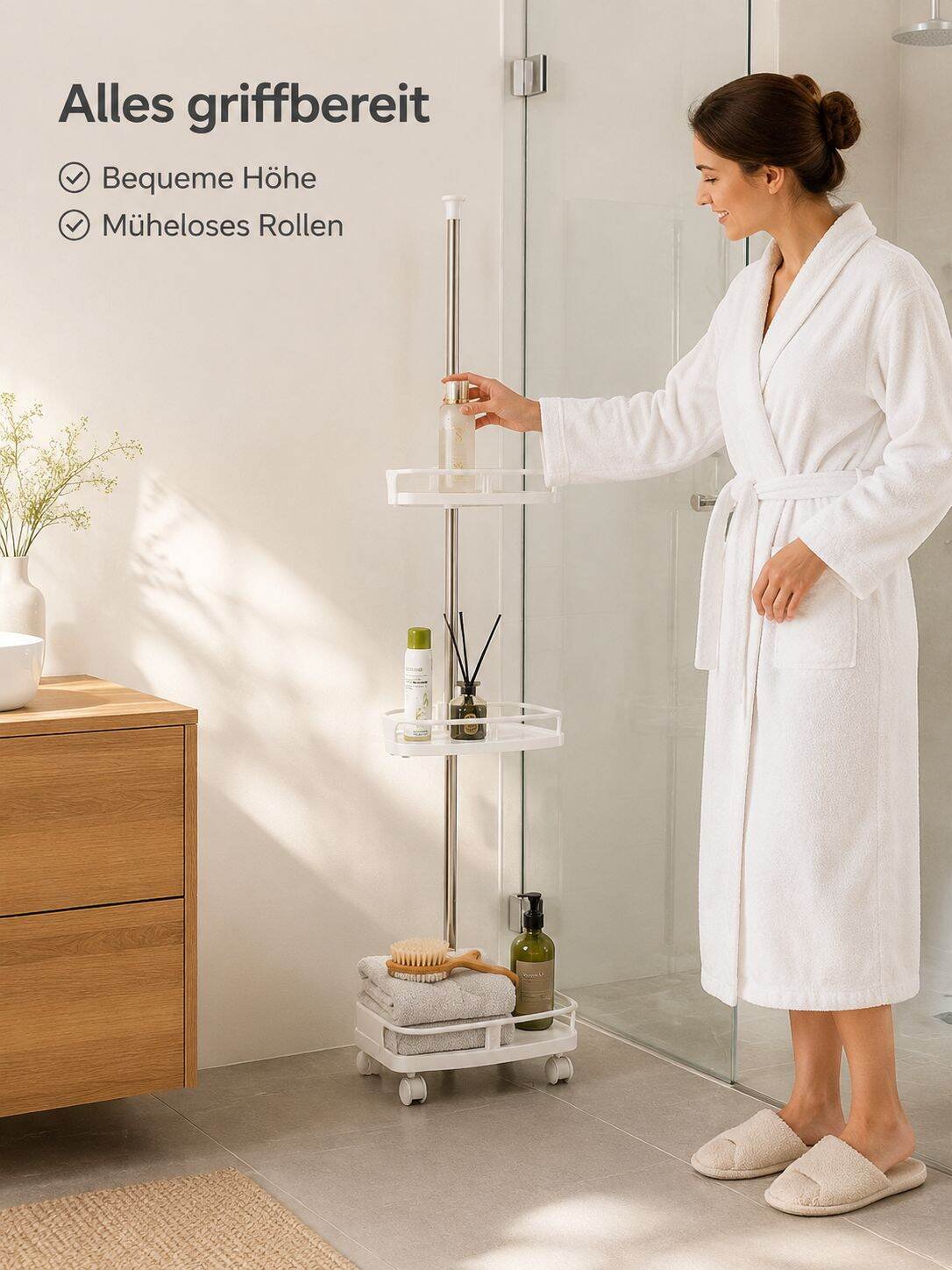 Badezimmer-Eckregal aus mehrschichtigem Edelstahl