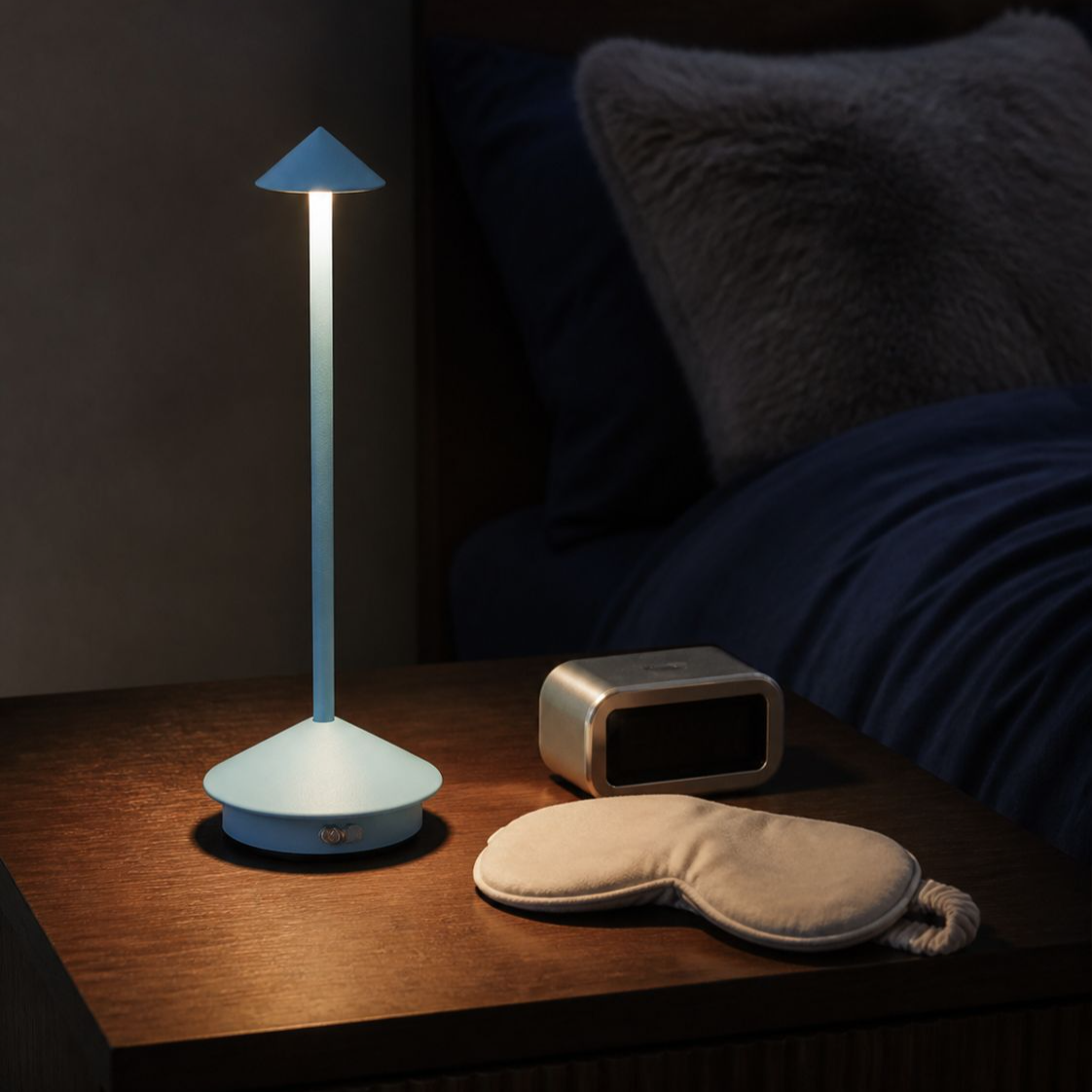 Lámpara LED moderna para decoración del hogar, luz nocturna de seta creativa de aluminio simple, lám