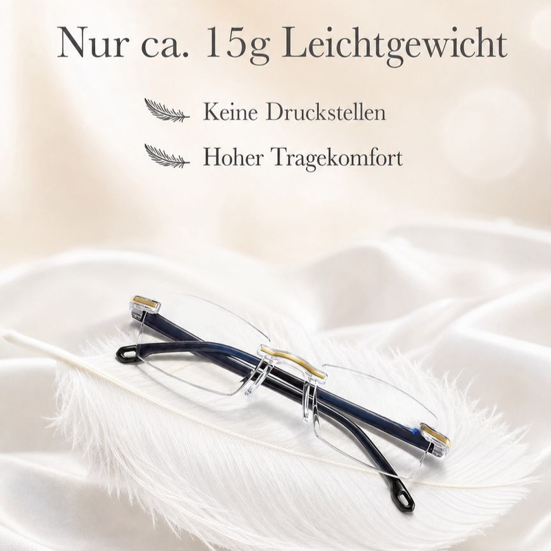 Randlose HD-Zoom-Lesebrille Modische Altersweitsichtbrille