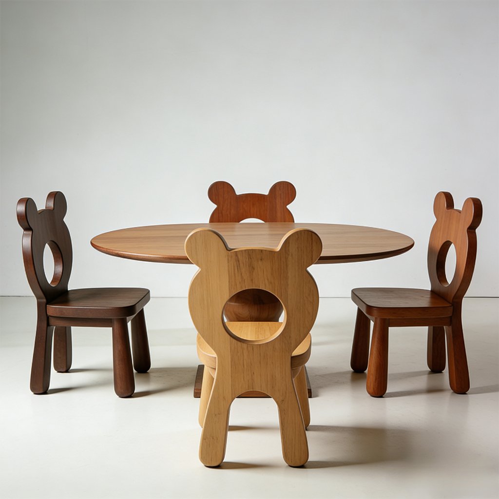 Solid Wood Dining Table and Chair Set