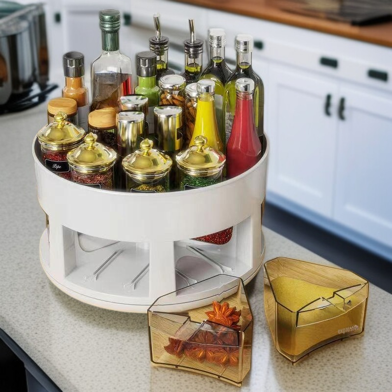 Multi-functional Rotatable Spice Storage Box