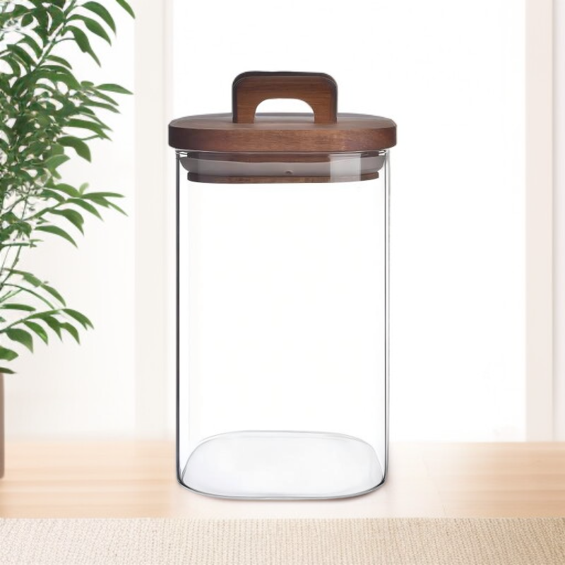 고급 밀폐 유리 저장 용기 사각형 캔디 보관함