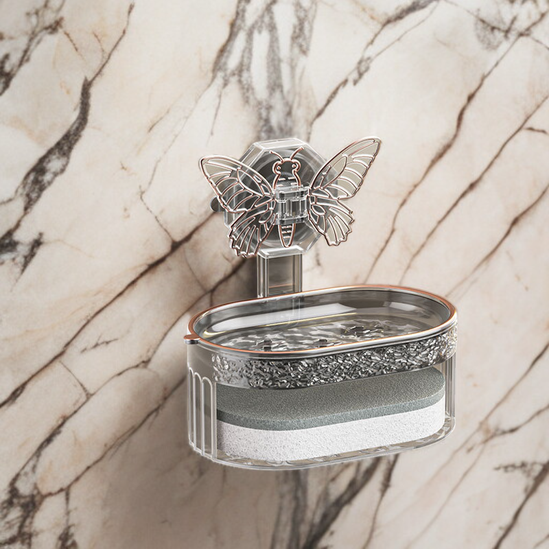 Easy installation of suction cup soap drainer