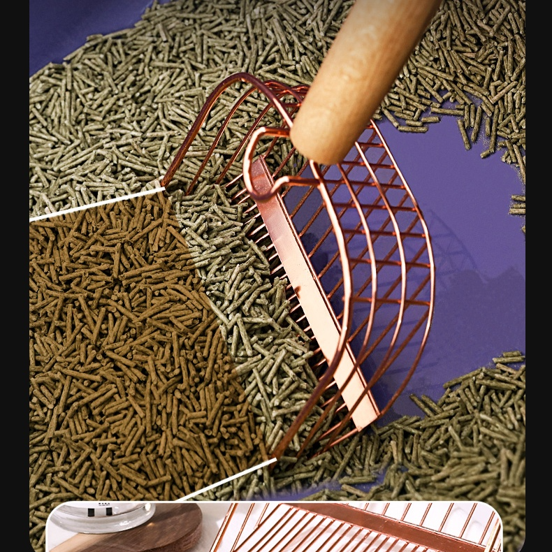 Metal cat litter scoop with hook