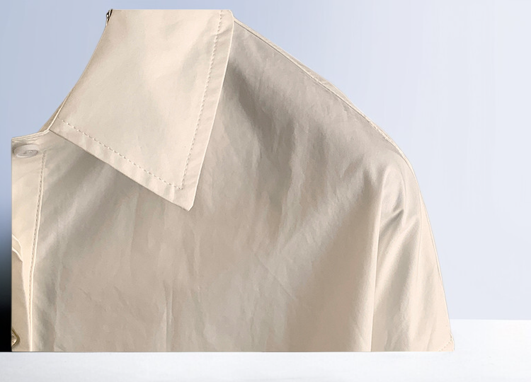 上質素材の長袖シャツ生地アップ