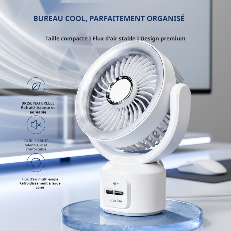 Ventilateur mini USB Lemiburg 2026, ultra silencieux, bureau/plafond, avec aromathérapie