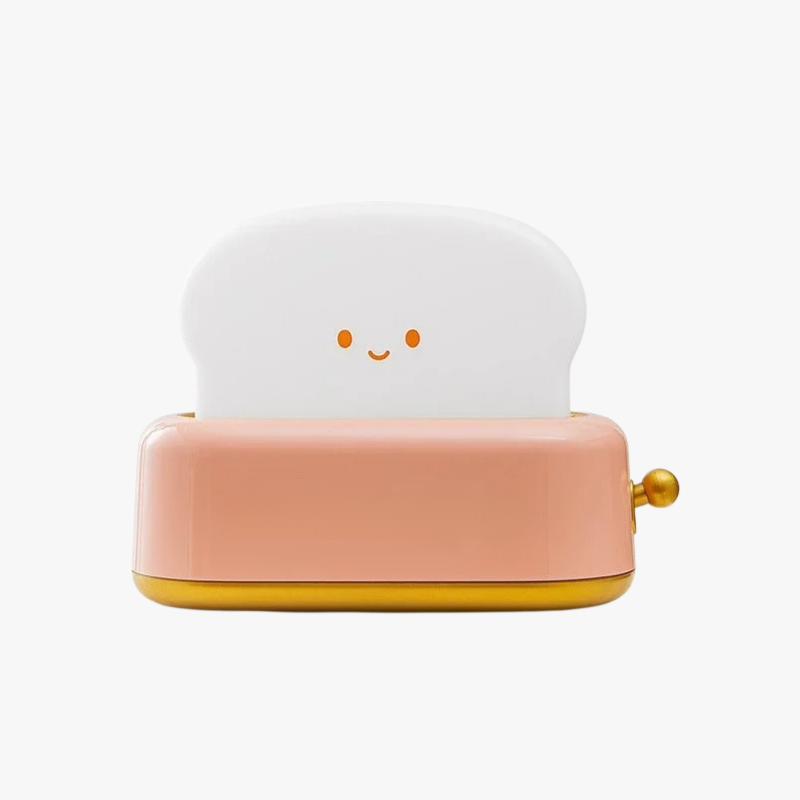 Cute Toast Shape Night Light Girl Birthday Gift Holiday Decorative Bedroom Bedside Lamp