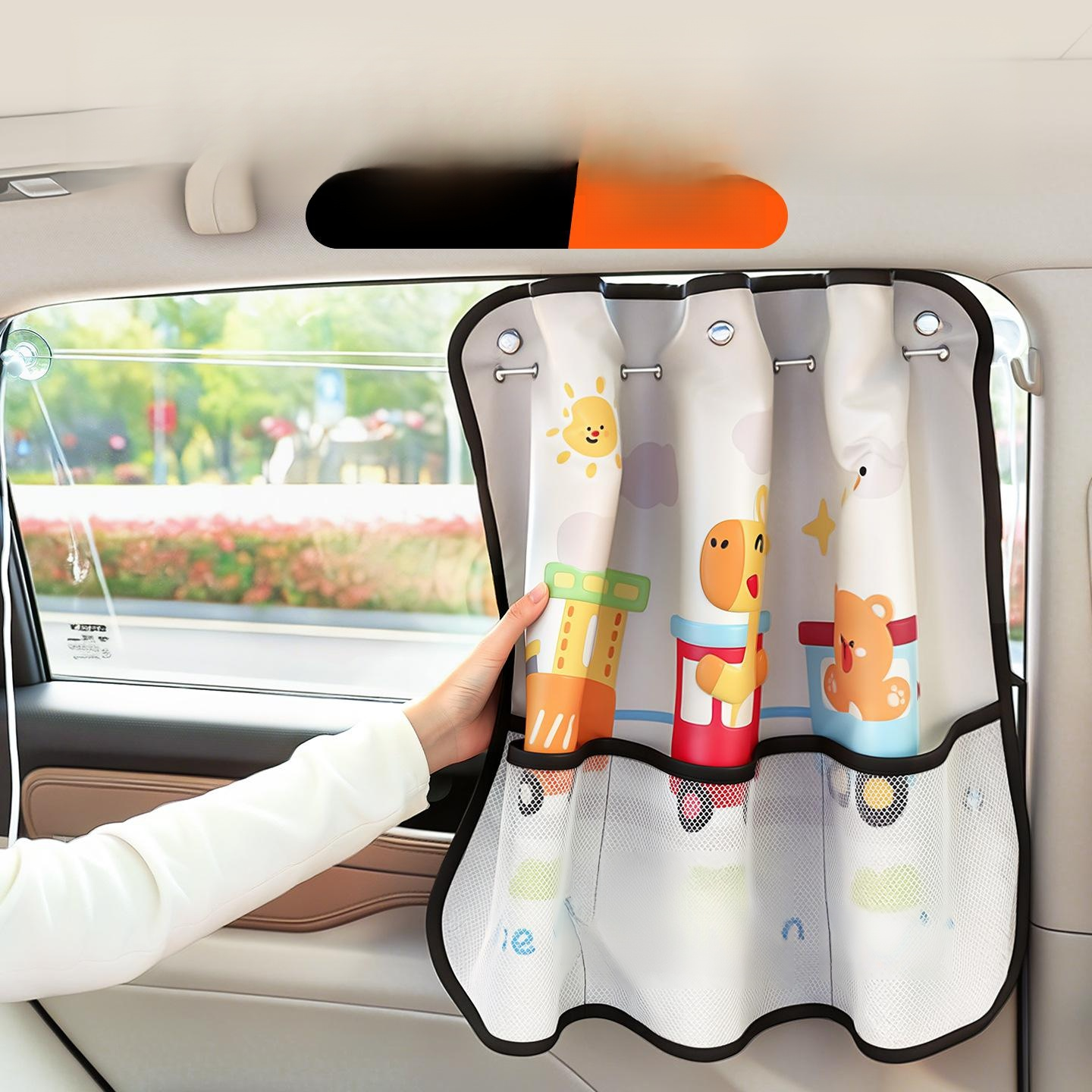 Car Suction Cup Sunshade and Mosquito Net Curtain