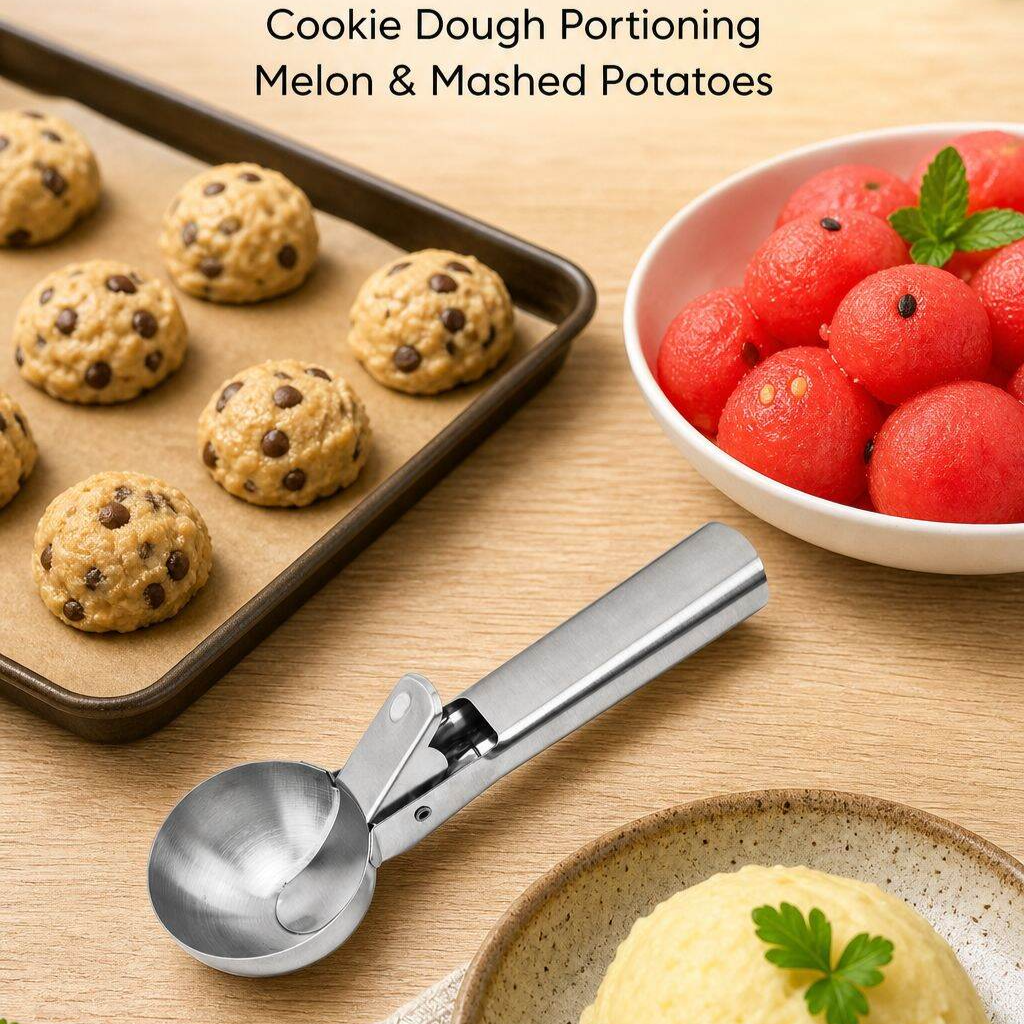 Commercial Smooth Stainless Steel Ice Cream Scooper