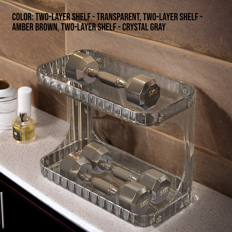 Modern Double-Tier Vanity Shelf for Bathroom – Skincare & Makeup Organizer