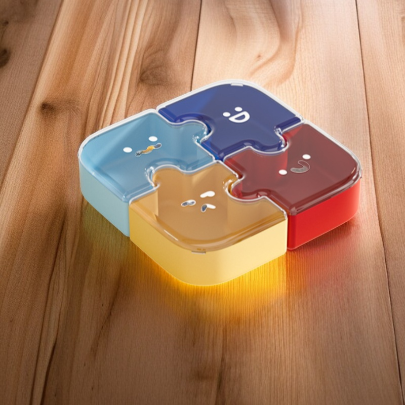 طبق فواكه مع حلوى ووجبات خفيفة بتصميم كولاج إبداعي