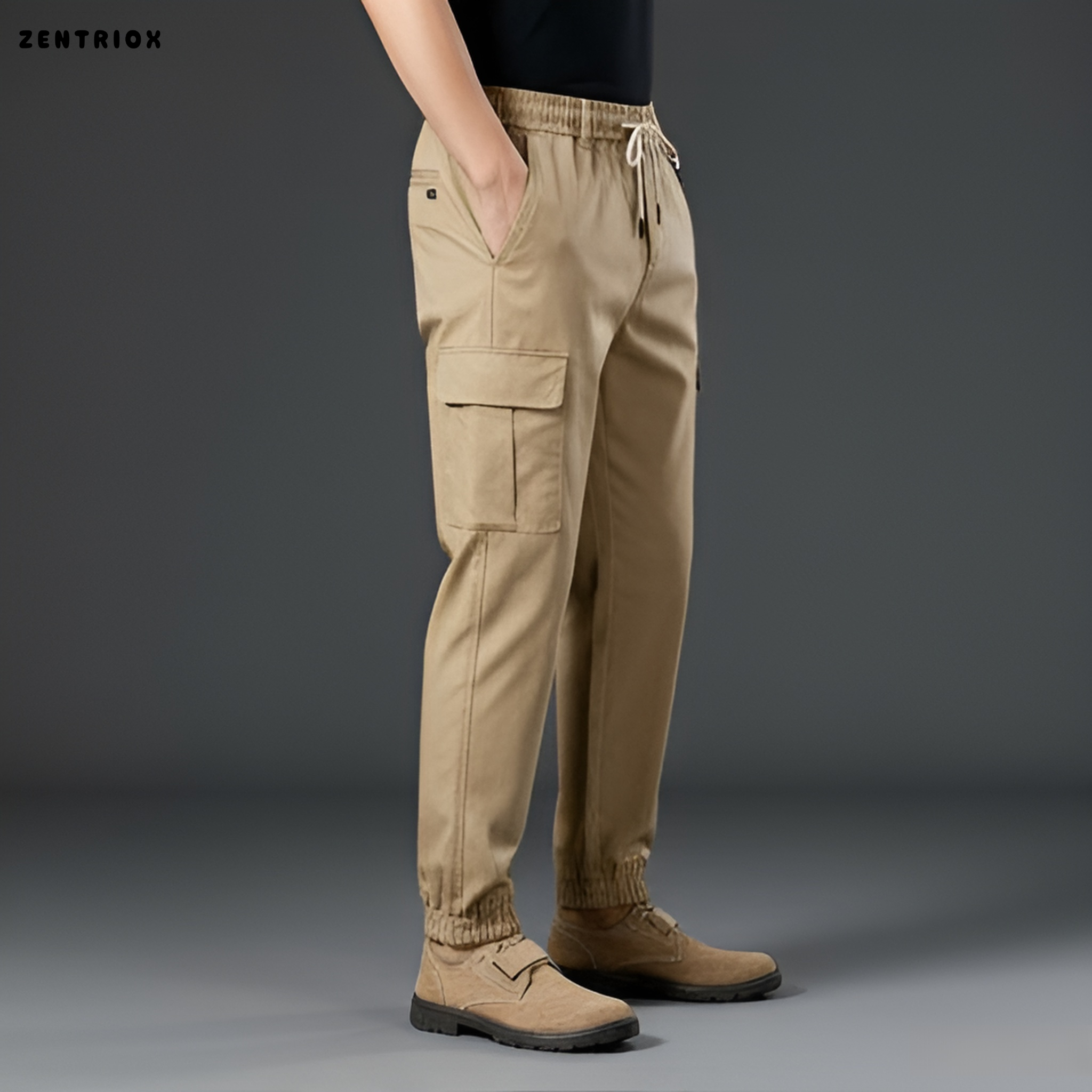 워크웨어 스타일 믹스앤매치 A라인 청바지 착용샷