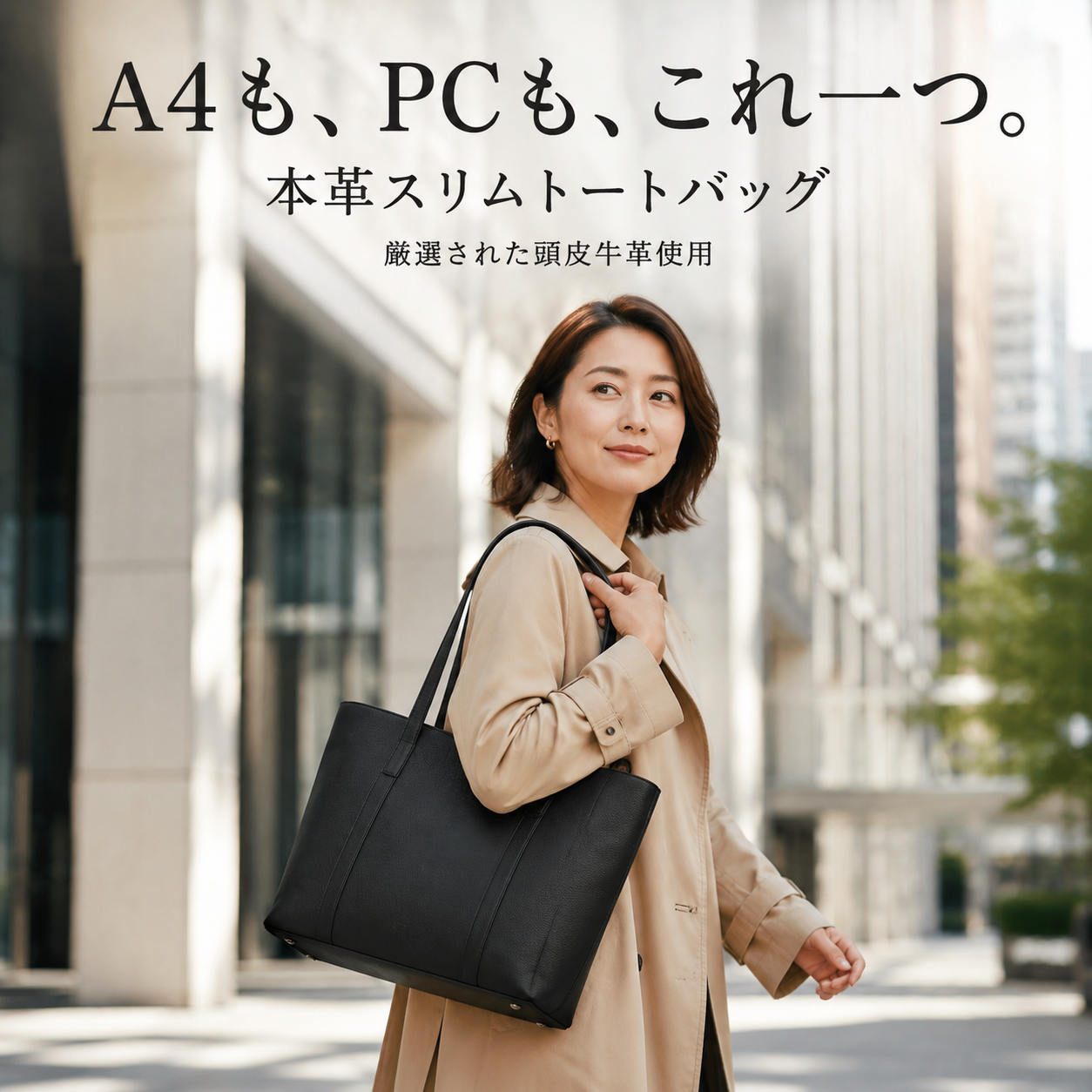 軽ラグジュアリー通勤用ショルダートートバッグ