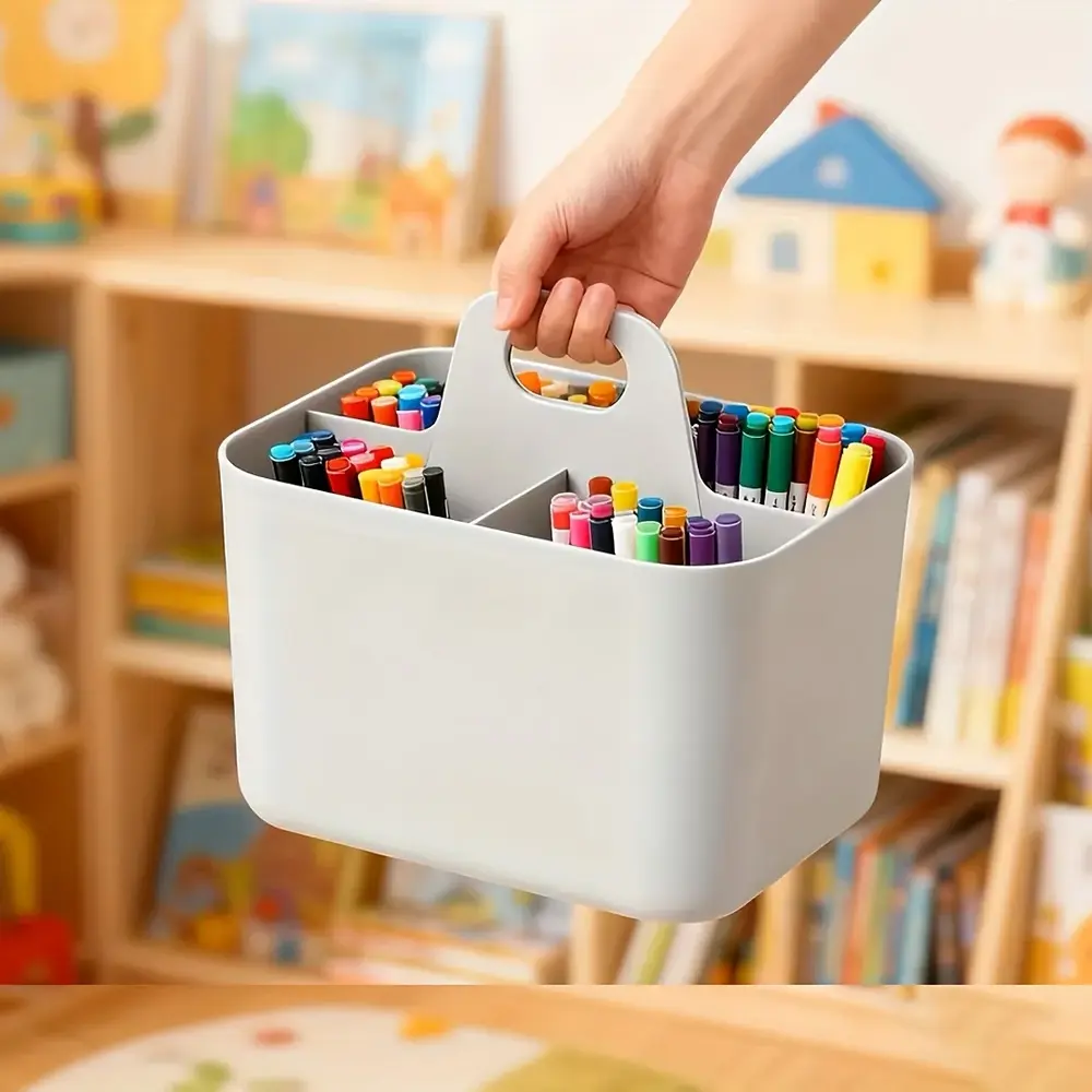 Boîte de rangement empilable avec poignée, renforcée