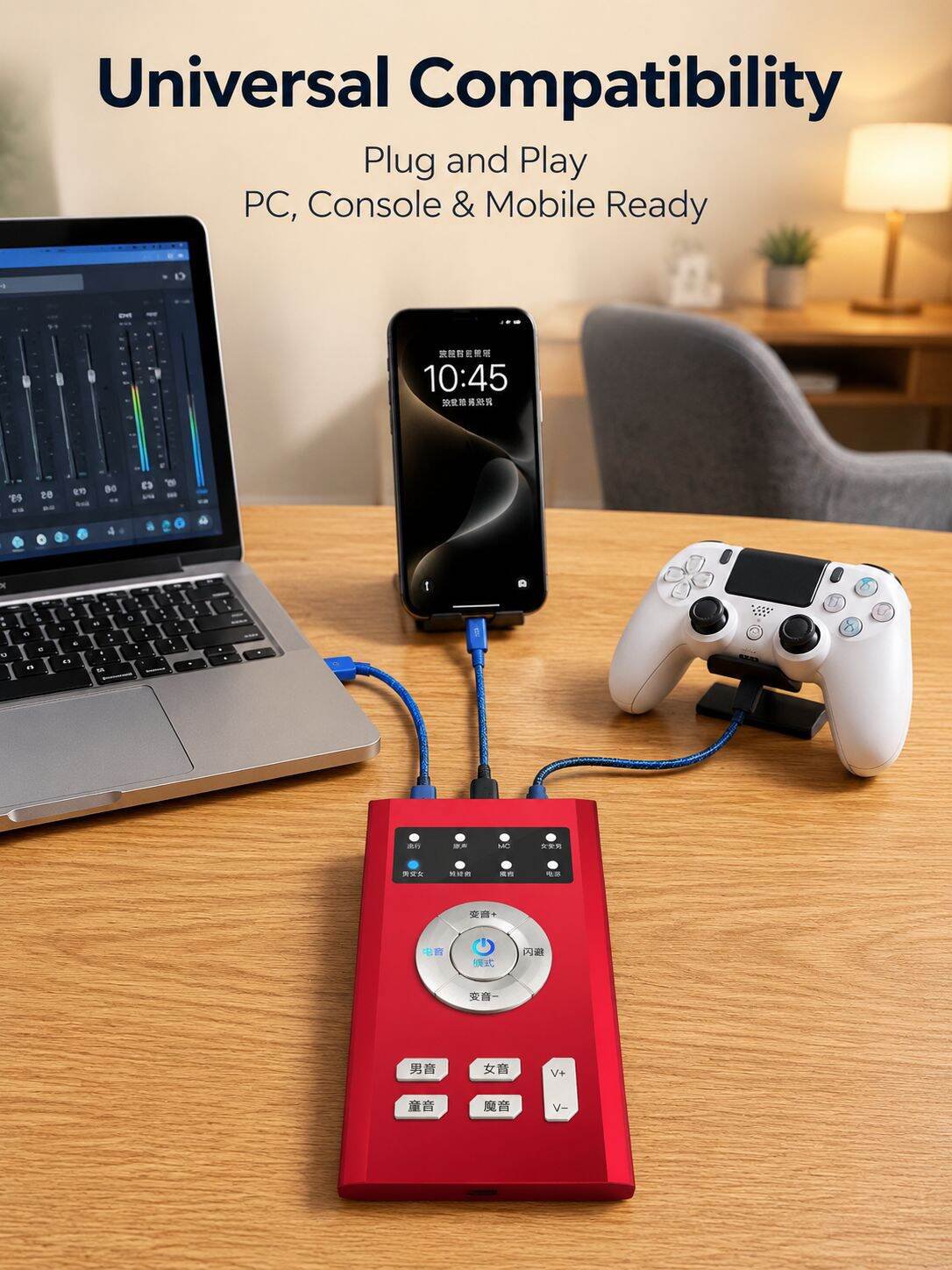 S10 Voice Changer Sound Card for Singing, Live Streaming and Gaming