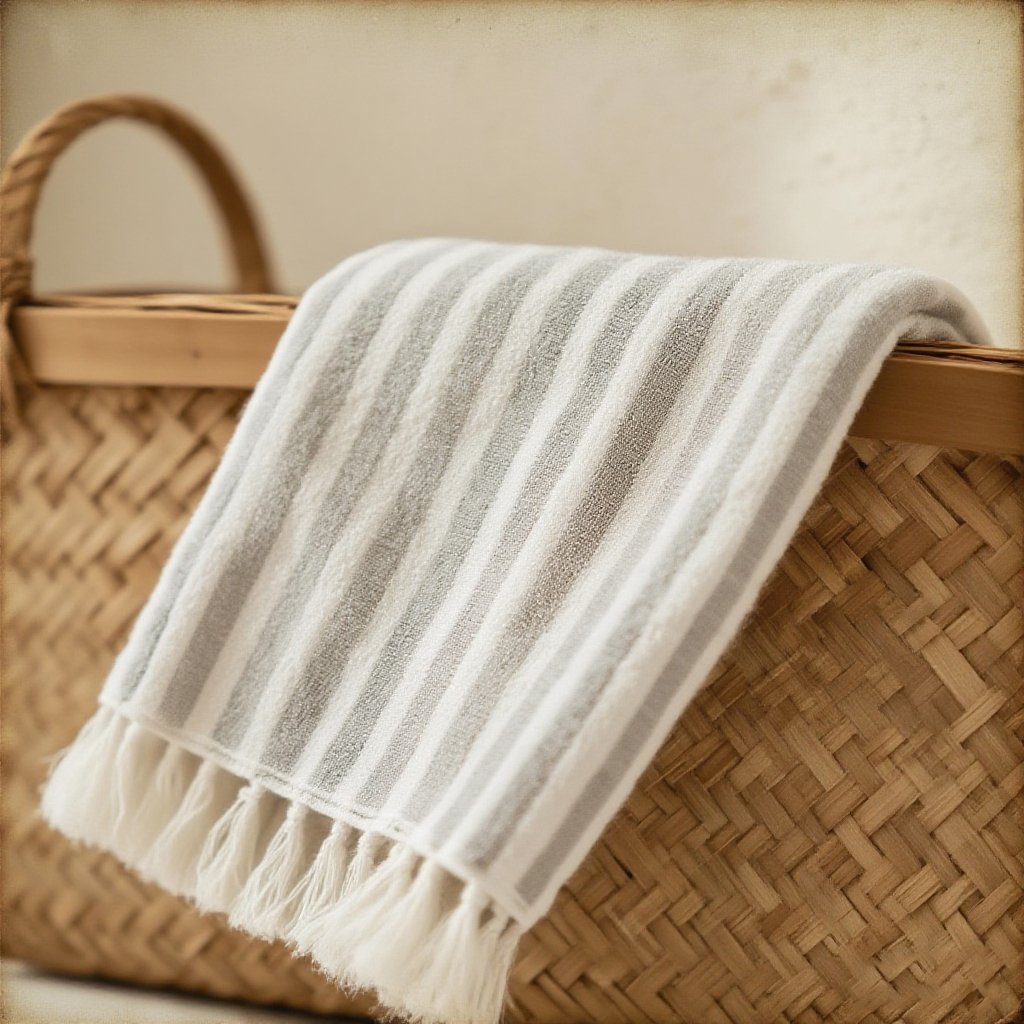 내추럴 대나무 소재의 수납 바구니 디테일