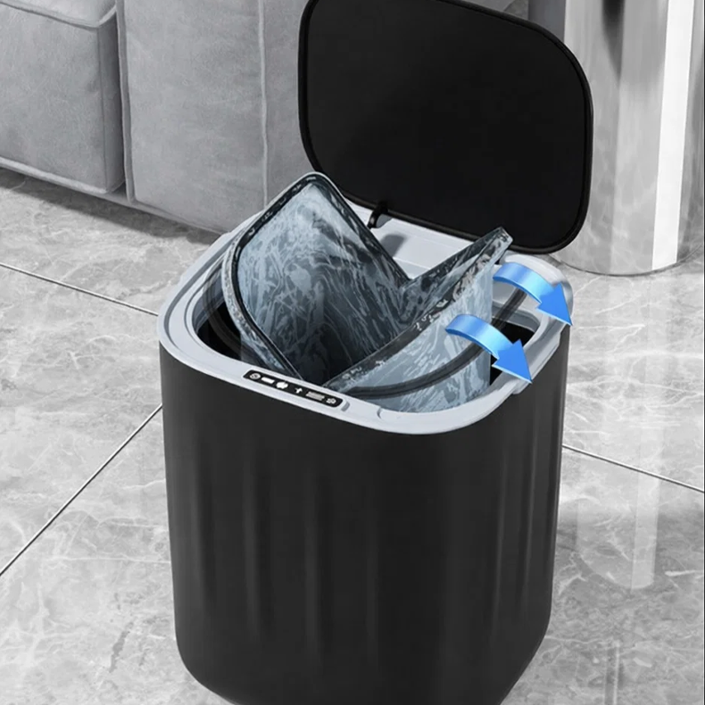 Household Hidden Ring Smart Trash Can with Power Display