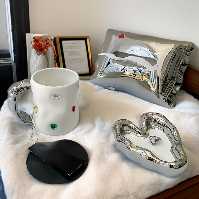 Eleganckie pudełko na biżuterię, ozdoba na biurko