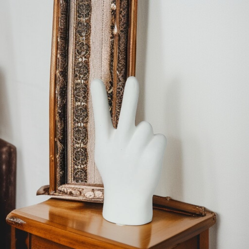 모던 세라믹 손바닥 오브제 반지 보관함 인테리어 소품