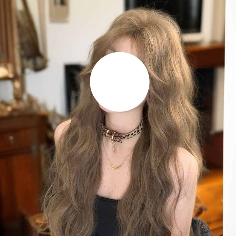 릴렉스 스타일 롱 컬리 브라운 풀 위그