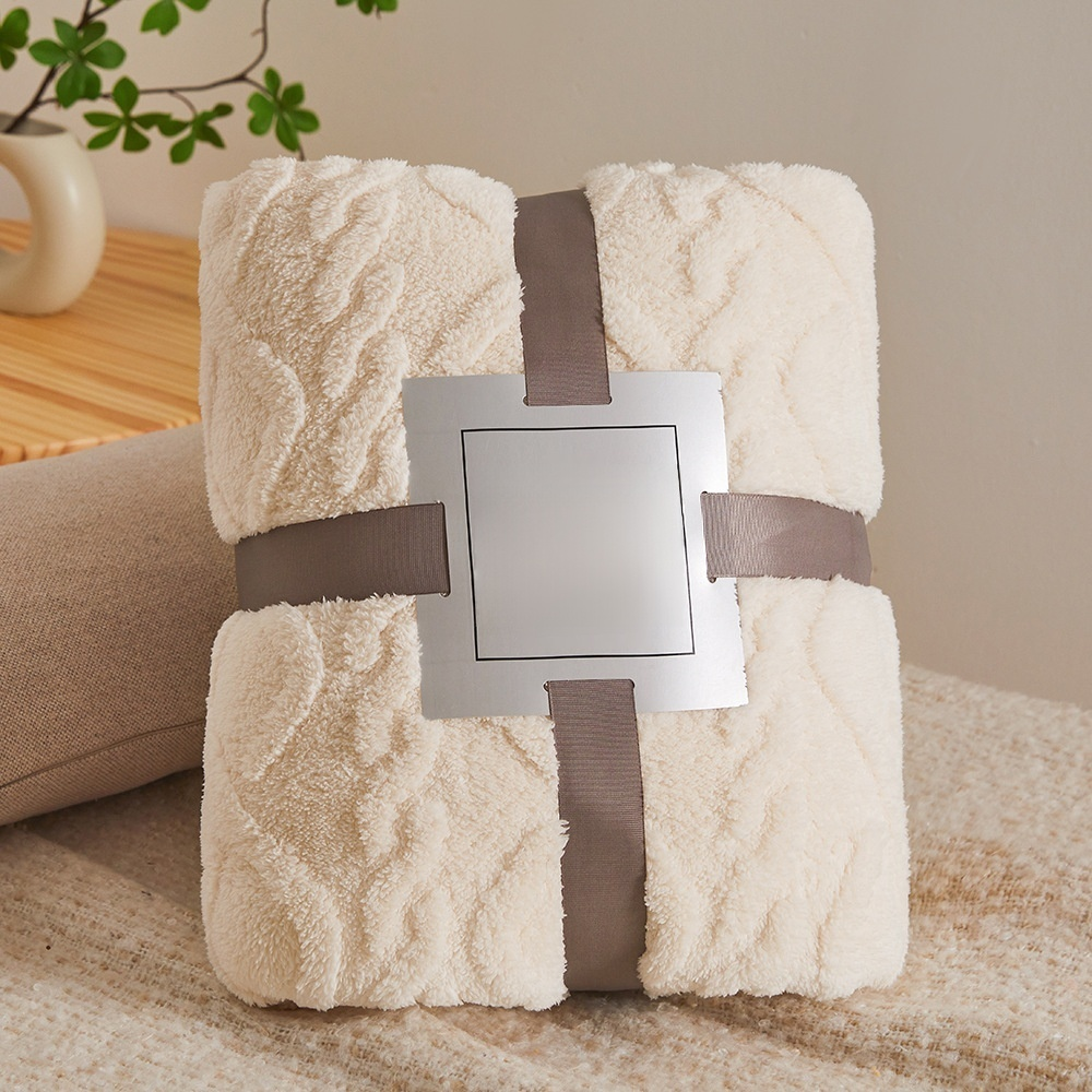 Manta de terciopelo coral AB, doble cara, jacquard de franela