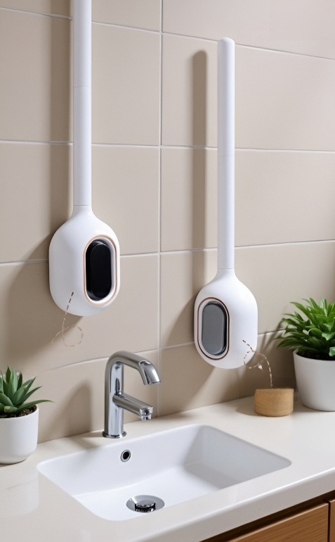 Cepillo de baño llegando a rincones difíciles