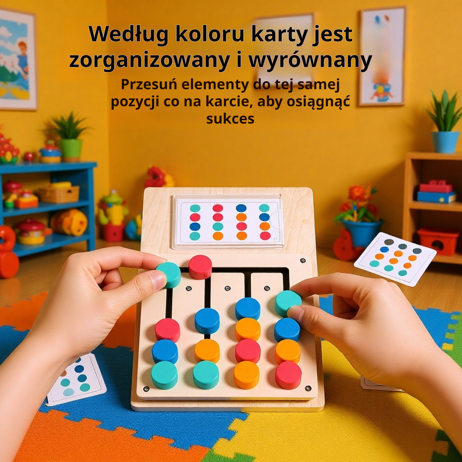 Logiczna układanka z drewna dla dzieci, puzzle wspierające rozwój