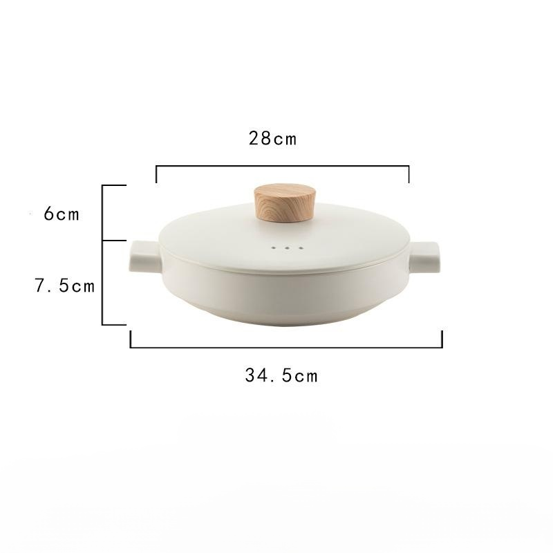 หม้อเซรามิกสองชั้นพร้อมตะกร้านึ่ง