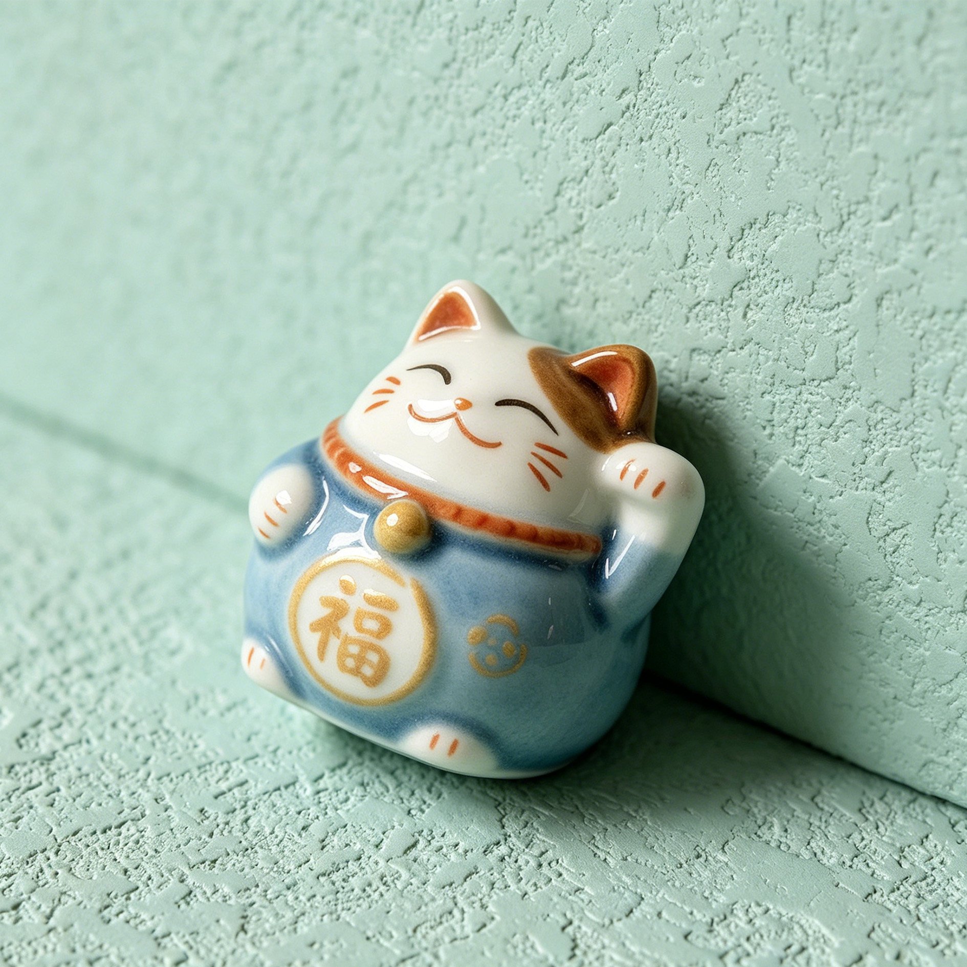 Ceramic Mini Lucky Cat Ornaments (Set of 5)
