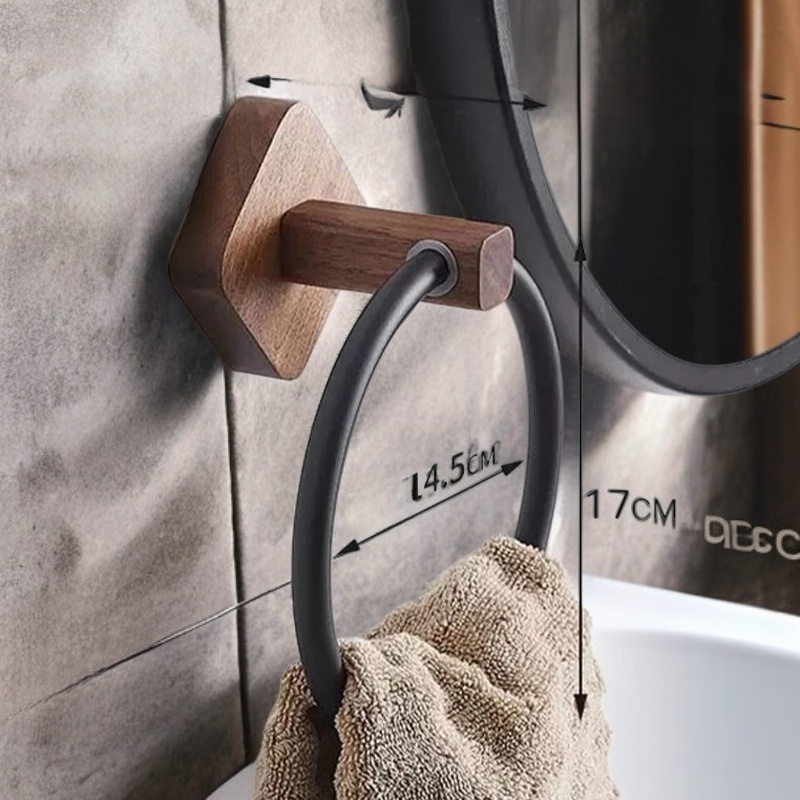 ネックレス型バスタオルハンガー 日本風丸型タオル掛け