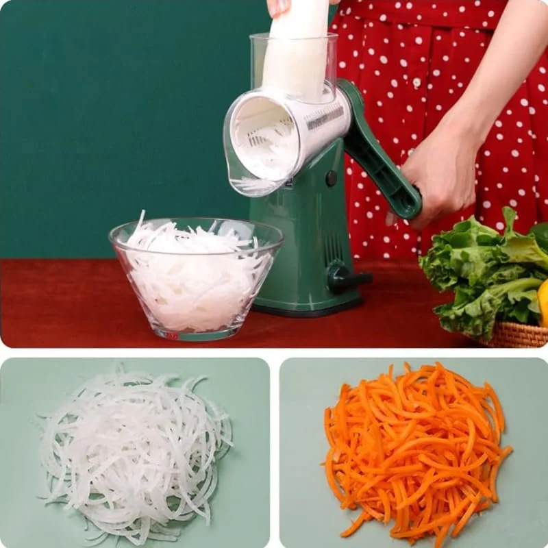 Hand-cranked vegetable cutter