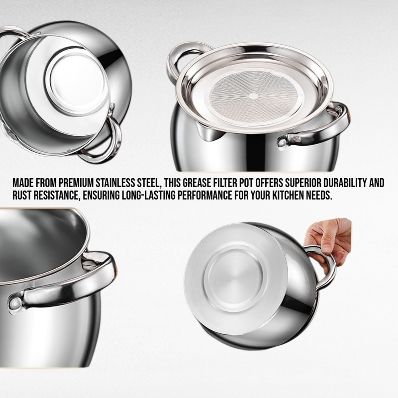 Stainless Steel Grease Filter Pot with Dust Cover