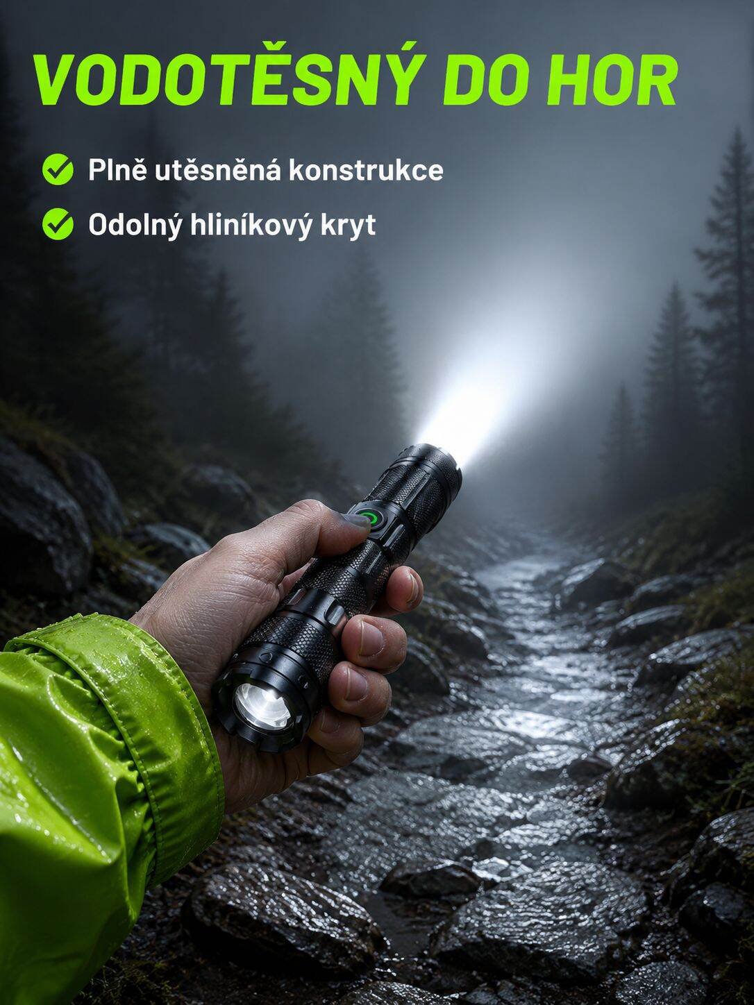 Dlouhodosahová přenosná odolná svítilna