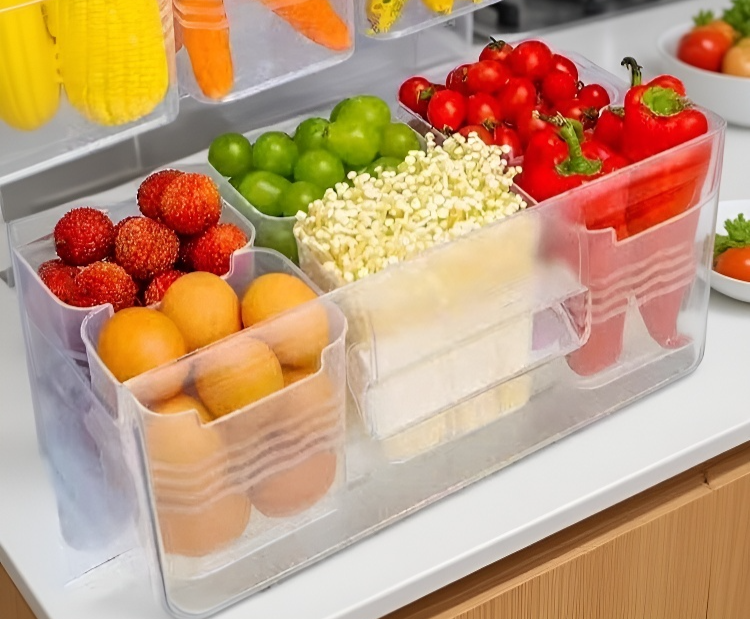 Dedicated storage container for fridge door organization