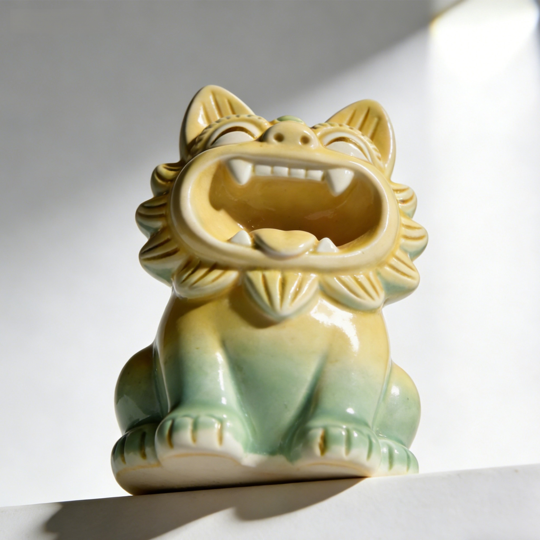 Mini adorno de cerámica de la suerte