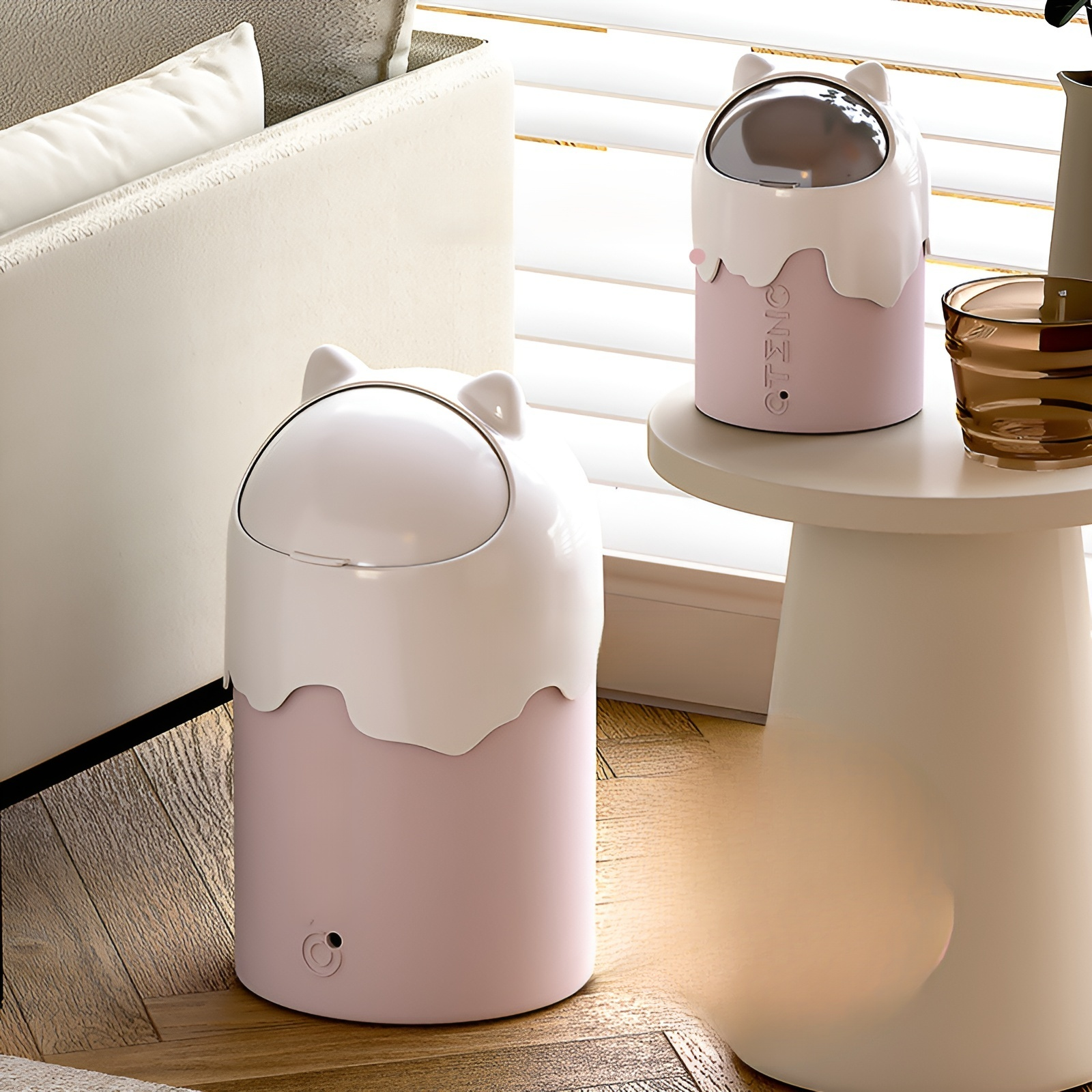 Poubelle créative grande avec couvercle pour salon, chambre, salle de bain et toilettes