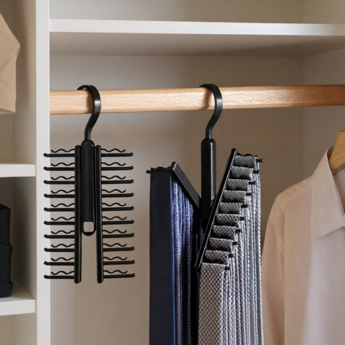 رف تخزين الحزام والحزام الجلدي